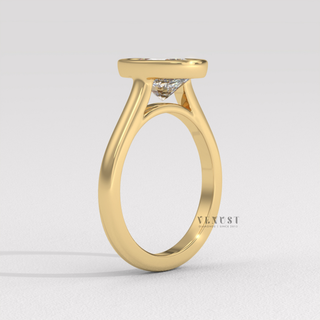 Oval moissanite ring for women with polished finish