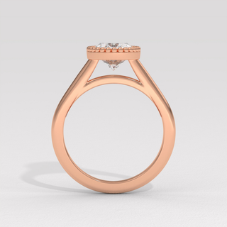 Oval bezel moissanite ring for women
