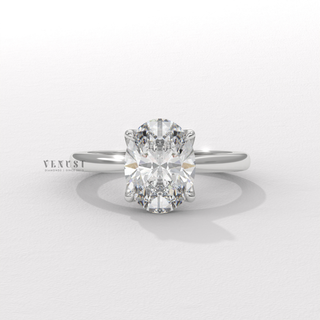 Oval cut moissanite ring with solitaire setting