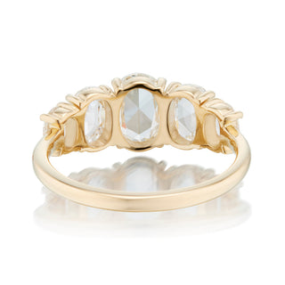 oval solitaire moissanite engagement ring refined band angle