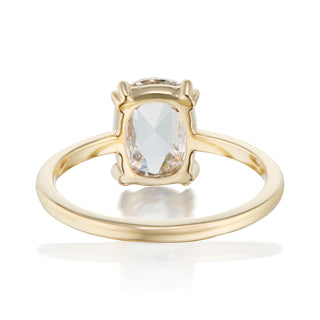cushion cut moissanite engagement ring rose cut side profile