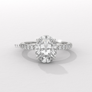 Oval shaped engagement ring with moissanite center stone