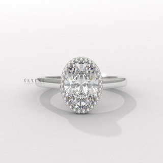 Ten carat oval cut moissanite engagement ring