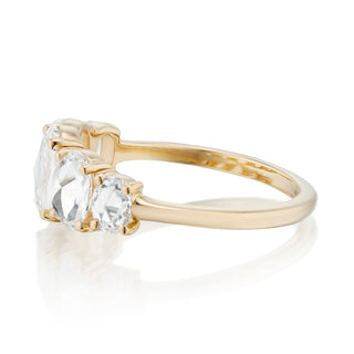 oval solitaire moissanite engagement ring oval rose cut detail