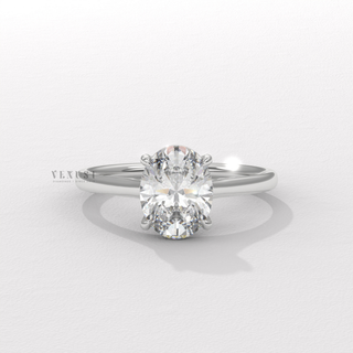 Oval cut moissanite ring with solitaire style