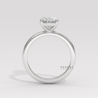 Rose gold oval cut moissanite ring detail  Oval Simple Solitaire detail view 9