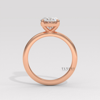 Oval cut moissanite ring on hand  Oval Simple Solitaire detail view 8