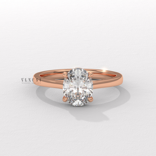 Oval cut moissanite ring with cathedral setting