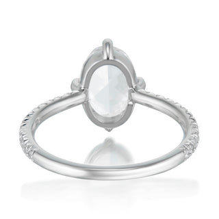 rose cut moissanite engagement ring oval side profile