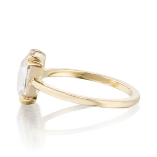 cushion cut moissanite engagement ring slim band detail