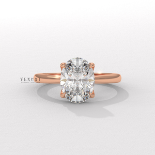 Oval cut moissanite engagement ring side profile