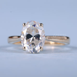 2.0CT Oval Moissanite Diamond Cathedral Engagement Ring