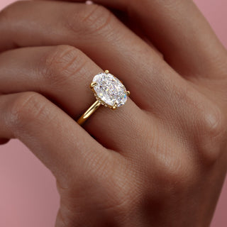 2.72 CT Oval Cut Solitaire Halo Moissanite Engagement Ring full view