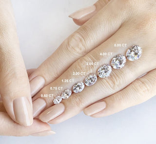 2.72 CT Oval Cut Solitaire Halo Moissanite Engagement Ring top view