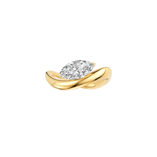 1.51ct Marquise Diamond Sweeping Wave Band Unique Engagement Ring