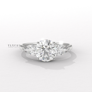 Round shape moissanite diamond ring side profile