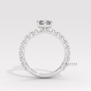 Elegant marquise 3/4 pave moissanite ring design