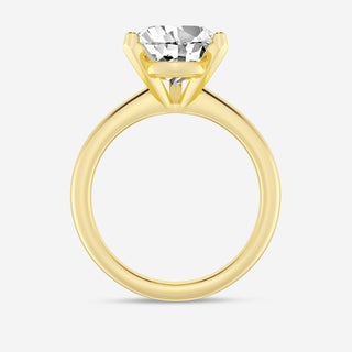 Delicate 1.0ct pear solitaire moissanite ring top view