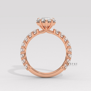 Pear bridal moissanite ring for women