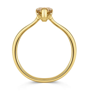 pear moissanite ring brown stone hand view