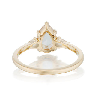 three stone moissanite ring side stones setting view