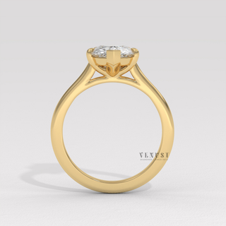 Moissanite engagement ring pear cut with refined sparkle