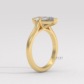 Elegant pear cathedral moissanite ring design
