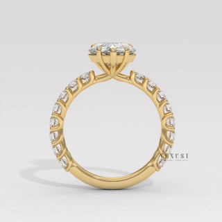 Moissanite engagement ring pear cut with sparkle