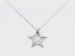 Round Cut Diamond Moissanite Star Pendant Necklace