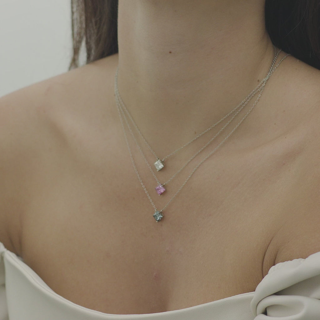Princess Cut Colleen Diamond Moissanite Necklace For Women