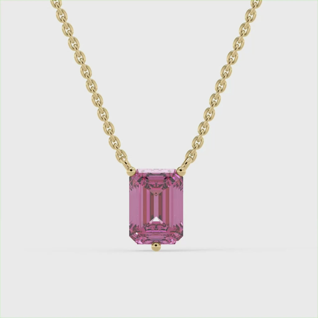 Emerald Cut Diamond Colleen Moissanite Necklace