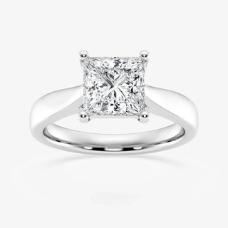1.0CT Princess Cut Moissanite Diamond Solitaire Engagement Ring