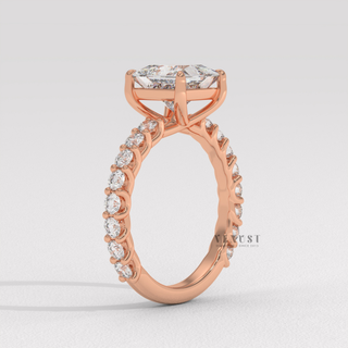 Princess cut moissanite ring on hand