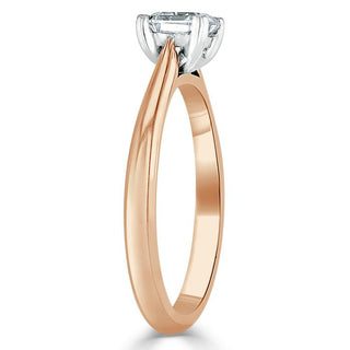 1.0 CT Asscher Cut Solitaire Moissanite Engagement Ring band view
