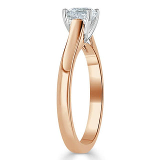 1.0 CT Asscher Cut Solitaire Halo Moissanite Engagement Ring band view