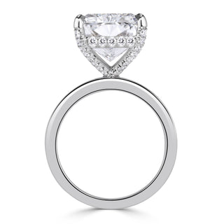 Radiant solitaire moissanite ring on hand
