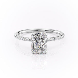 2.0 CT Radiant Brilliant Pave Moissanite Engagement Ring sparkle view