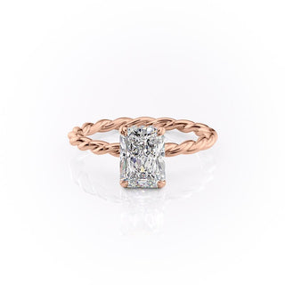 2.0 CT Radiant Cut Braided Moissanite Diamond Engagement Ring