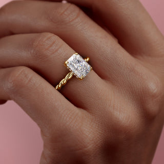 2.0 CT Radiant Cut Braided Moissanite Diamond Engagement Ring