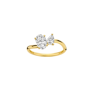 0.90ct Oval & 0.20ct Pear Cut Diamond Toi Et Moi Unique Engagement Ring