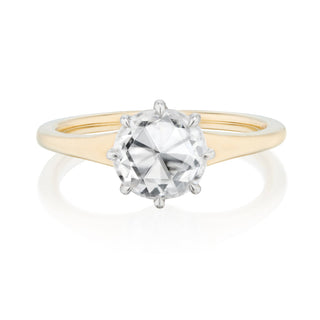 rose cut moissanite round solitaire front view