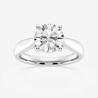 Round Cut Moissanite Diamond Trellis Solitaire Engagement