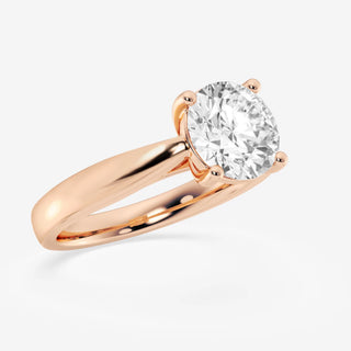 Round Cut Moissanite Diamond Trellis Solitaire Engagement