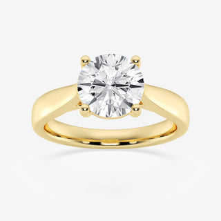 Round Cut Moissanite Diamond Trellis Solitaire Engagement
