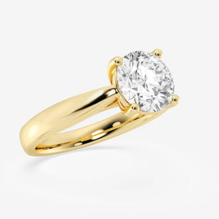 Round Cut Moissanite Diamond Trellis Solitaire Engagement