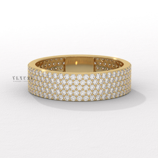 round 5 stone pave wedding band