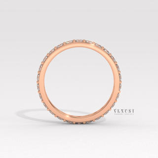 round brilliant diamond eternity wedding band for women