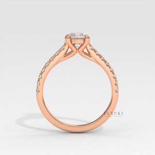 Round bridal moissanite ring for women