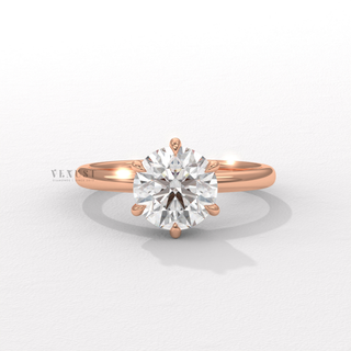 Round cut moissanite ring with solitaire setting