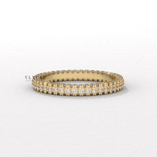 three side pave diamond band
round diamond pave wedding band
3 row pave diamond ring
triple pave diamond band